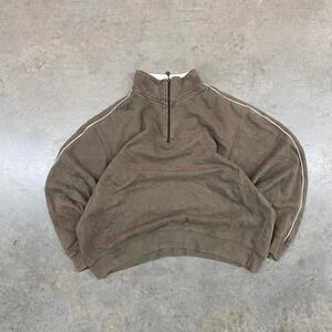 Stone Hill Vintage Brown‎ Quarter Zip Sweatshirt 1990s Size L